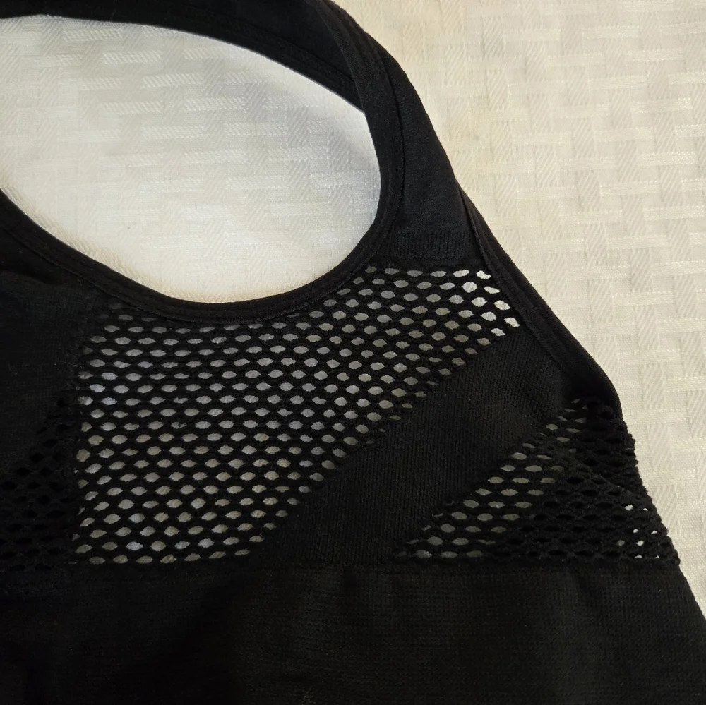 Black Bralette With Mesh Detail
